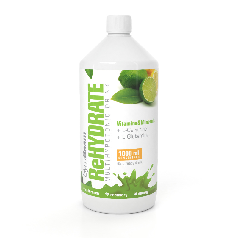 GymBeam ReHydrate Iontový nápoj, 1000 ml Příchuť: citrón limetka