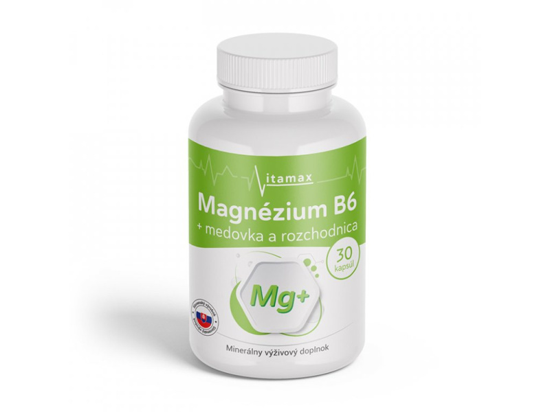 Vitamax Magnesium B6  meduňka a rozchodnice 30 kapslí