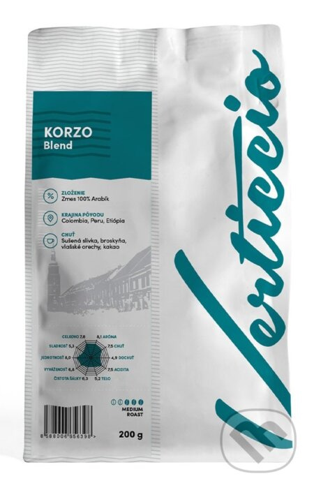 Verticcio KORZO blend (Pražená zrnková káva, 200g)