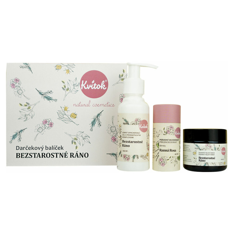 KVITOK Bezstarostné ráno Tělový krém 60ml+Sprchový gel 100ml+ Deodorant 42g