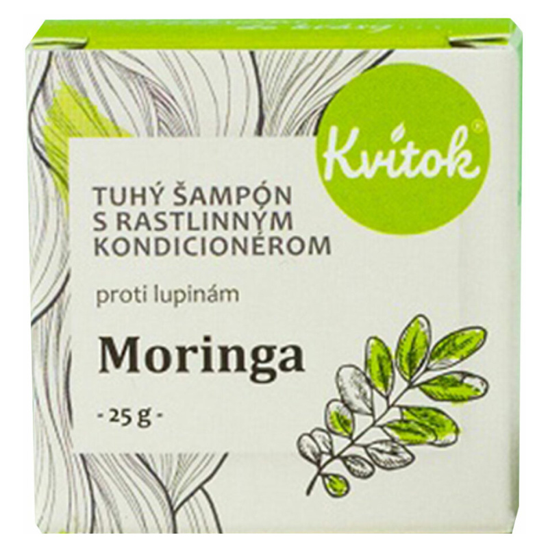 Kvitok Tuhý šampon s kondicionérem proti lupům Moringa, 50 g
