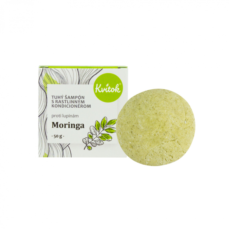 Kvitok Tuhý šampon s kondicionérem proti lupům Moringa, 50 g