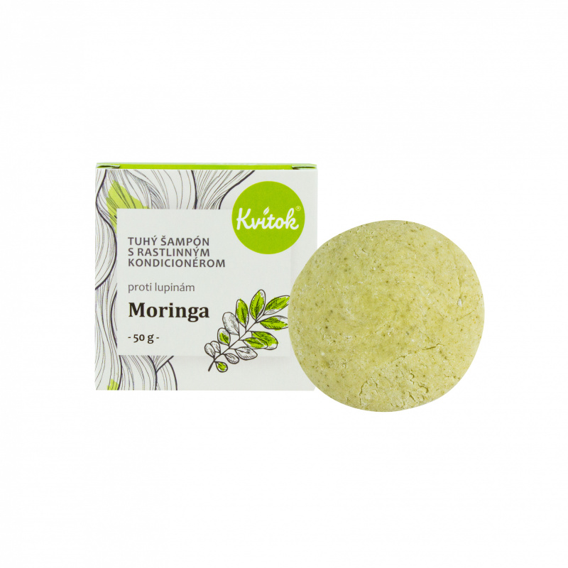 Kvitok Tuhý šampon s kondicionérem proti lupům Moringa, 50 g