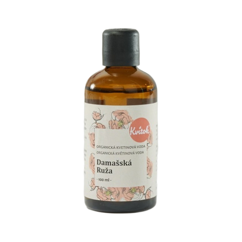 Kvitok Květová voda damašská růže BIO, 100 ml