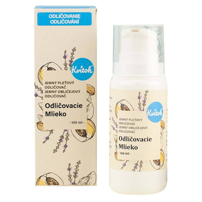 Kvitok Odličovací mléko s mandlovým a meruňkovým olejem, 100 ml