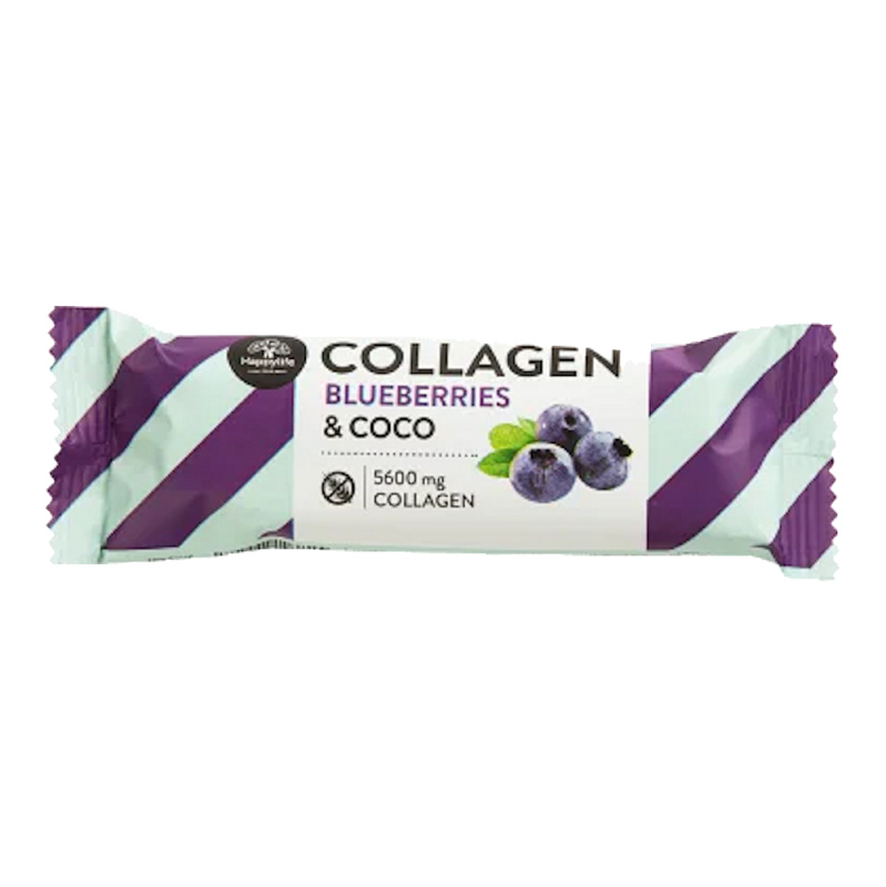 HAPPYLIFE Kolagenová kokosová tyčinka borůvka 40 g