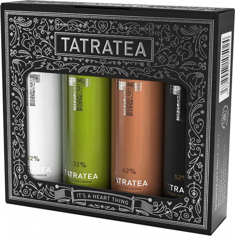 Tatratea Mini Set Černý 4x0,04l 47% 0,16l (dárkové balení kazeta)