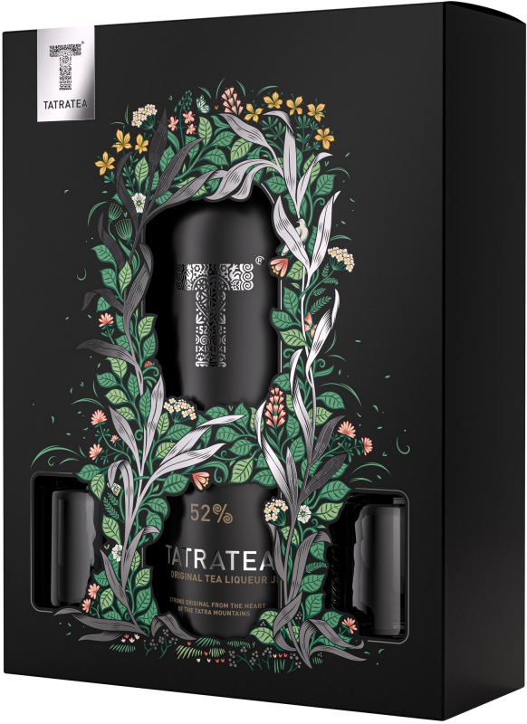 Tatratea Original + 2 sklenice 52% 0,7l (darčekové balenie 2 poháre)