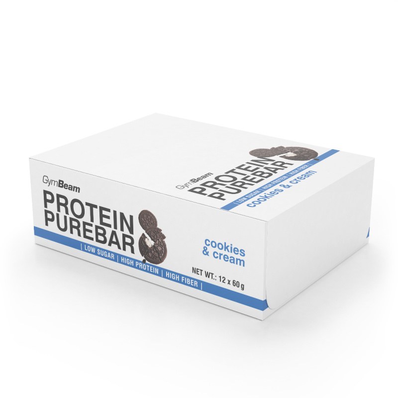 GymBeam Proteinová tyčinka PureBar, 60 g Příchuť: cookies & krém