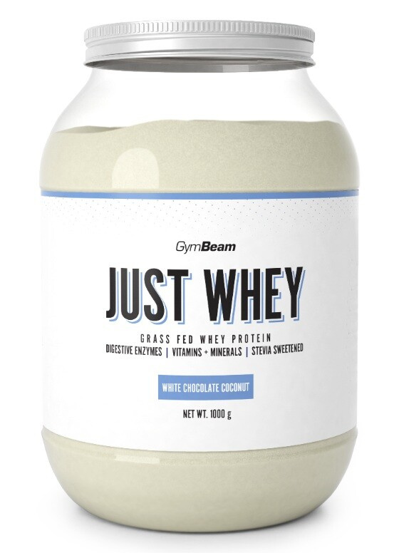GymBeam Protein Just Whey 1000 g - bílá čokoláda/kokos