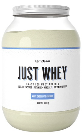 GymBeam Protein Just Whey 1000 g - bílá čokoláda/kokos