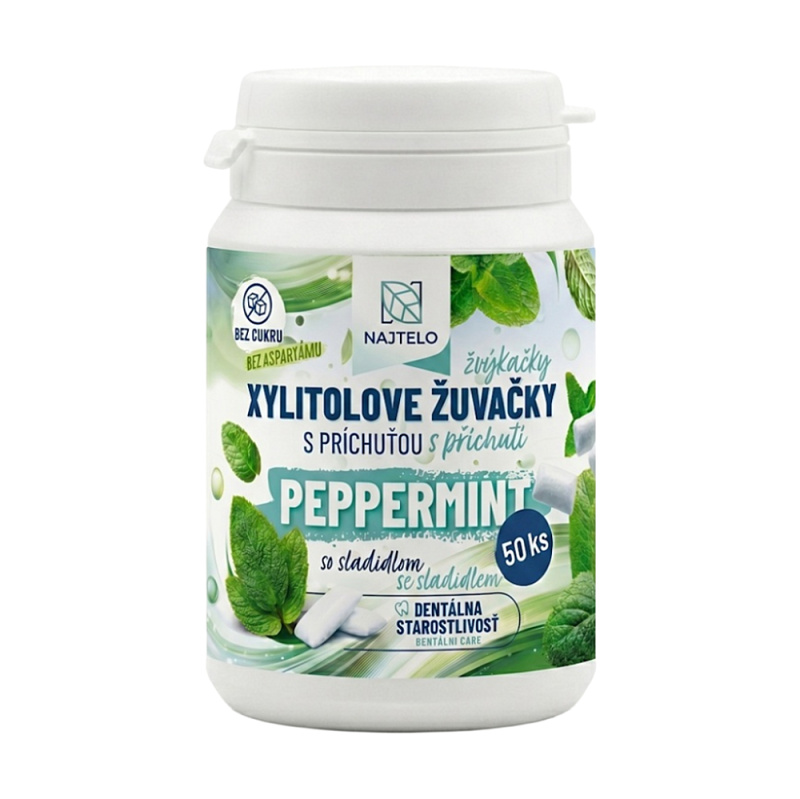 NAJTELO Žvýkačky s xylitolem bez aspartamu peppermint 75 g