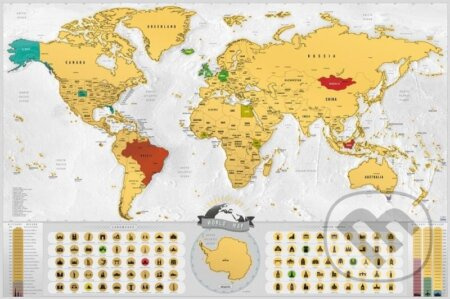 Stírací mapa světa EN - blanc gold XL - kniha z kategorie Mapy