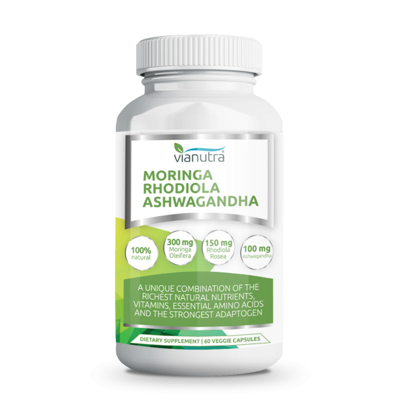 Vianutra Moringa Rhodiola Ashwagandha Vianutra, 60 kapslí