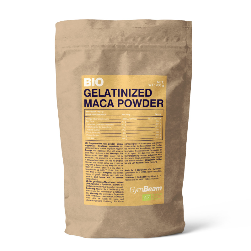 GymBeam BIO Želatinový Maca prášek, 200 g