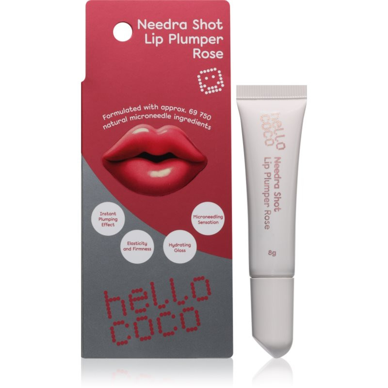 hello coco Needra Shot Lip Plumper lesk na rty se zvětšujícím efektem odstín Rose 8 g