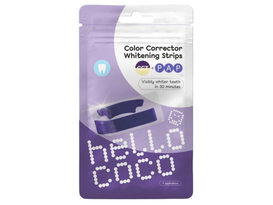 Hello Coco PAP Bělicí pásky na zuby s korektorem barev 7 aplikací 14 ks