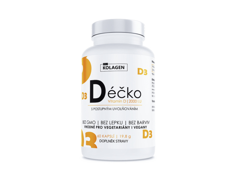 MujKolagen Déčko - Vitamín D 2000i.u, 60 kapslí