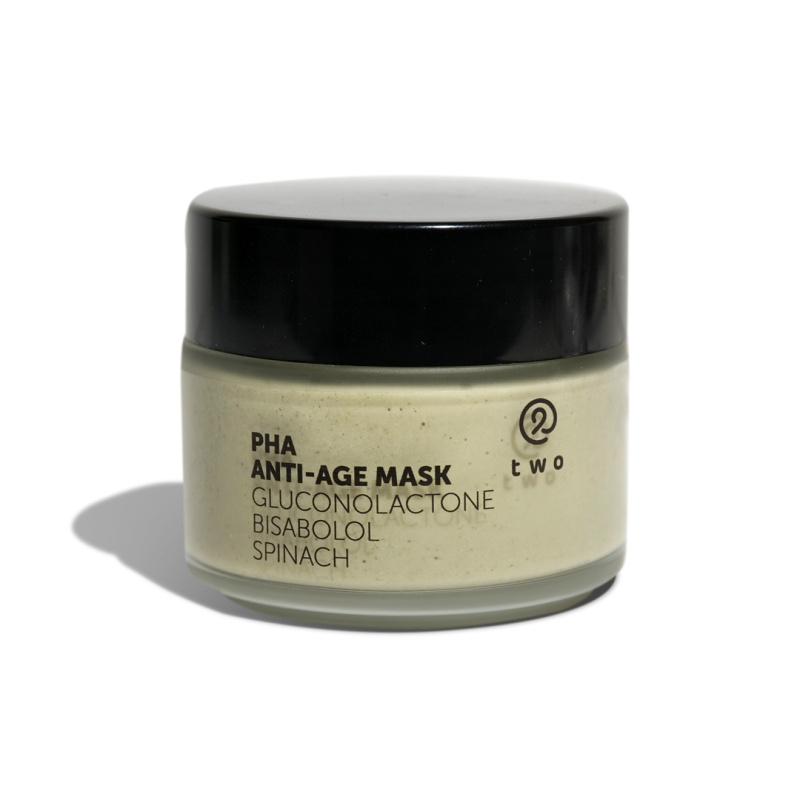 Twocosmetics Krémovo-jílová anti age maska s PHA kyselinami, glukonolaktonem a špenátem, 100 ml
