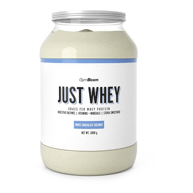GymBeam Protein Just Whey 2000 g - bílá čokoláda/kokos
