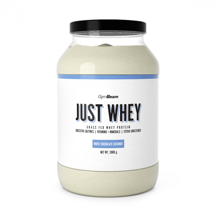 GymBeam Protein Just Whey 2000 g - bílá čokoláda/kokos