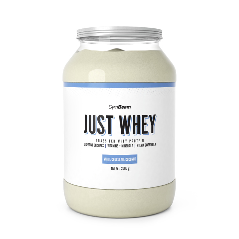 GymBeam Protein Just Whey 2000 g - bílá čokoláda/kokos