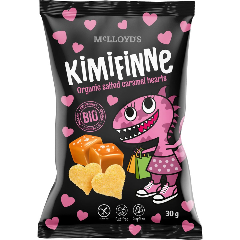 McLloyd's Kimifinne BIO Srdíčka s příchutí slaného karamelu