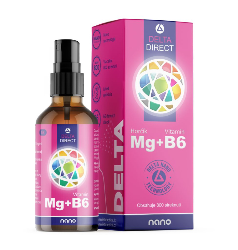 DELTA DIRECT Hořčík + vitamín B6 sprej na pokožku 100 ml