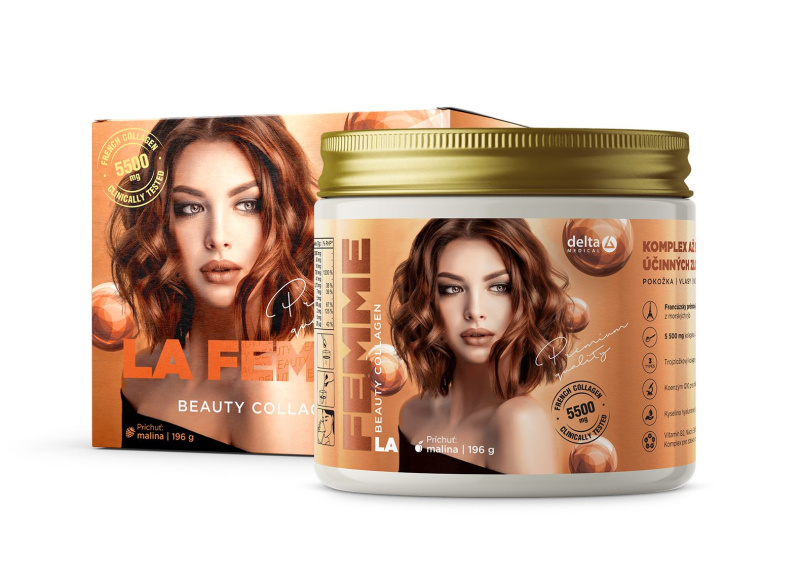 DELTA MEDICAL La Femme beauty collagen 5500 mg příchuť malina 196 g