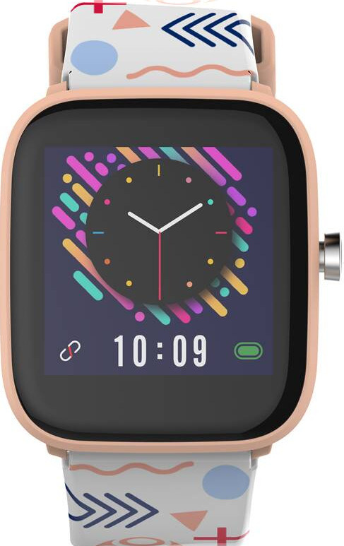Chytré hodinky Carneo TIK@TOK HR girl / 1,4" IPS / Bluetooth 4.0 / IP68 / výdrž až 5 dní / zlatá/bílá Varianta: ivi1