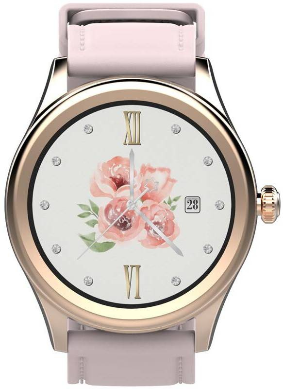 Chytré hodinky Carneo Prime GTR woman / 1,3" (3,3 cm) IPS LCD displej / 360 x 360 px / Bluetooth 5.0 / růžová/zlatá Varianta: ivi1