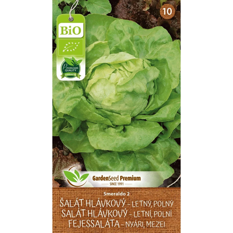 GardenSeed Premium Semínka BIO Salát hlávkový - letní, polní Smeraldo