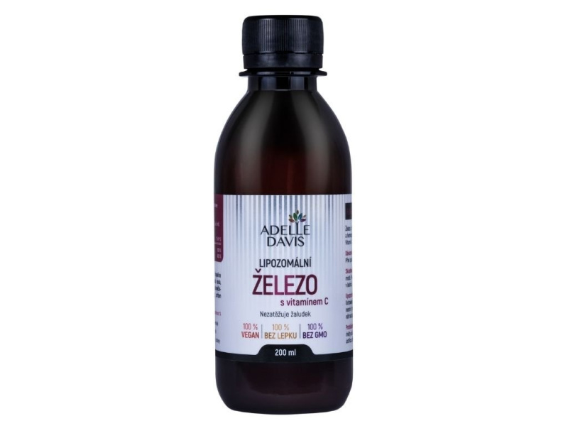ADELLE DAVIS Lipozomální železo + vitamín C 200 ml
