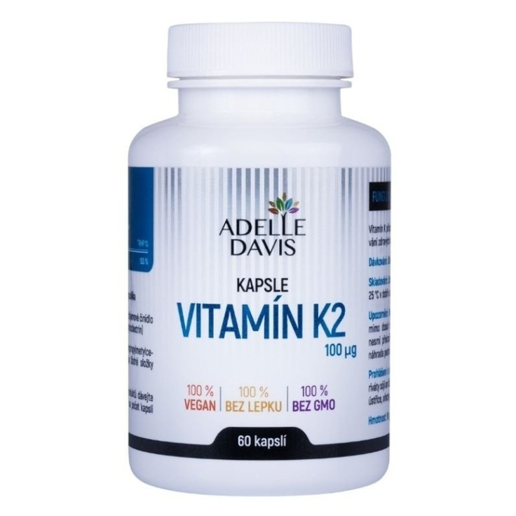 Adelle Davis Adelle Davis, Vitamín K2 100 mcg, 60 kapslí