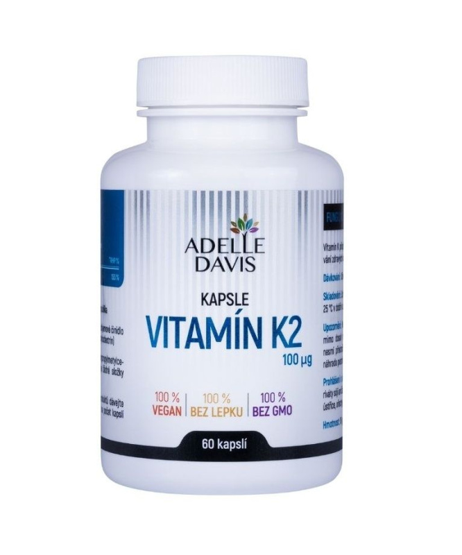 Adelle Davis Adelle Davis, Vitamín K2 100 mcg, 60 kapslí