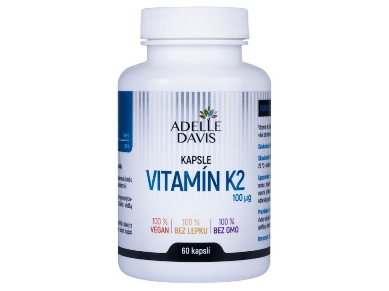 Adelle Davis Adelle Davis, Vitamín K2 100 mcg, 60 kapslí