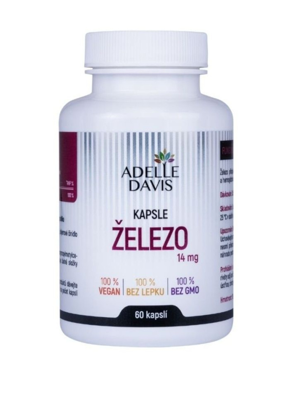 Adelle Davis Adelle Davis, Železo 14 mg, 60 kapslí