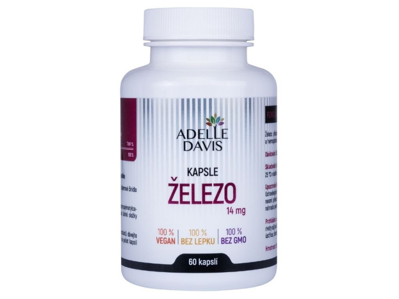 Adelle Davis Adelle Davis, Železo 14 mg, 60 kapslí
