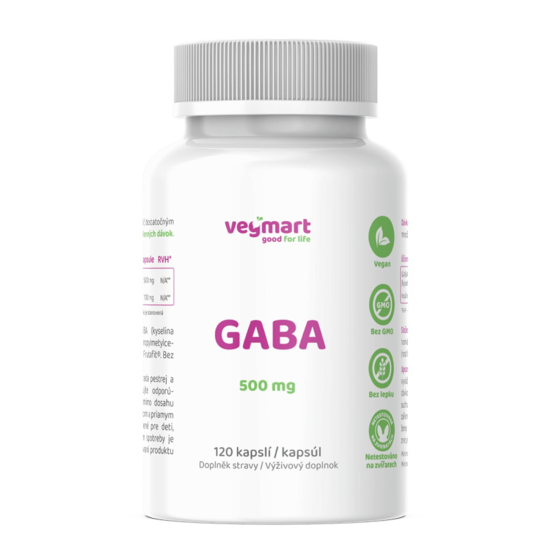 Vegmart GABA 500 mg 120 kapslí