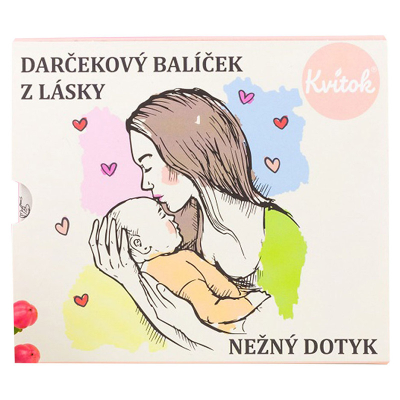 Kvitok Dárkový kosmetický balíček Teplo domova - tělový krém, tuhý balzám a sójová svíčka