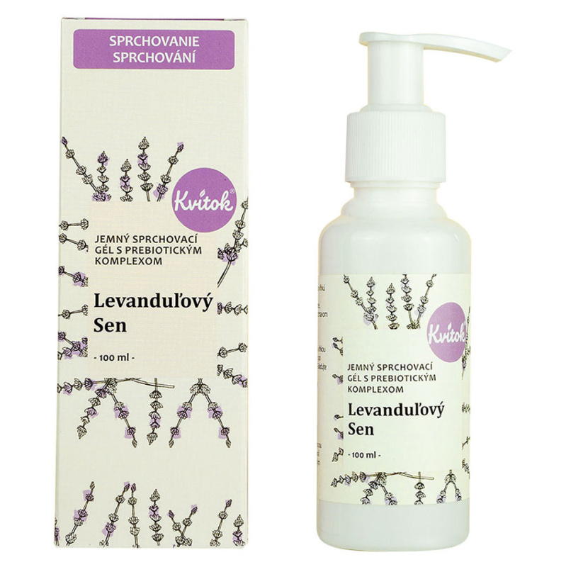 Kvitok Jemný sprchový gel s prebiotickým komplexem Levandulový sen, 100 ml