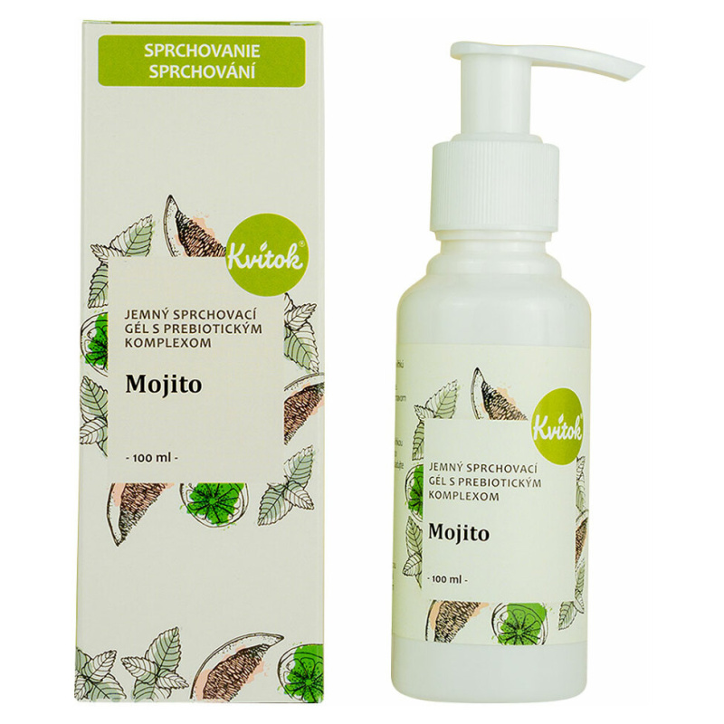 Kvitok Jemný sprchový gel s prebiotickým komplexem Mojito- se svěží vůní máty a limetky, 100 ml