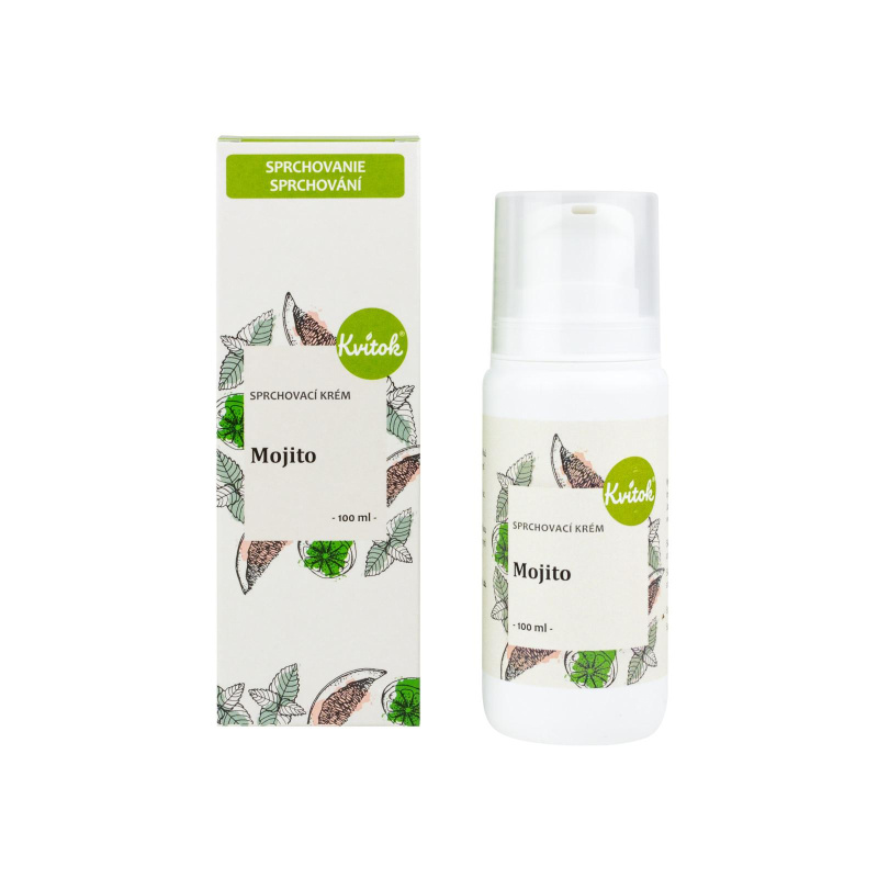 Kvitok Jemný sprchový gel s prebiotickým komplexem Mojito- se svěží vůní máty a limetky, 100 ml