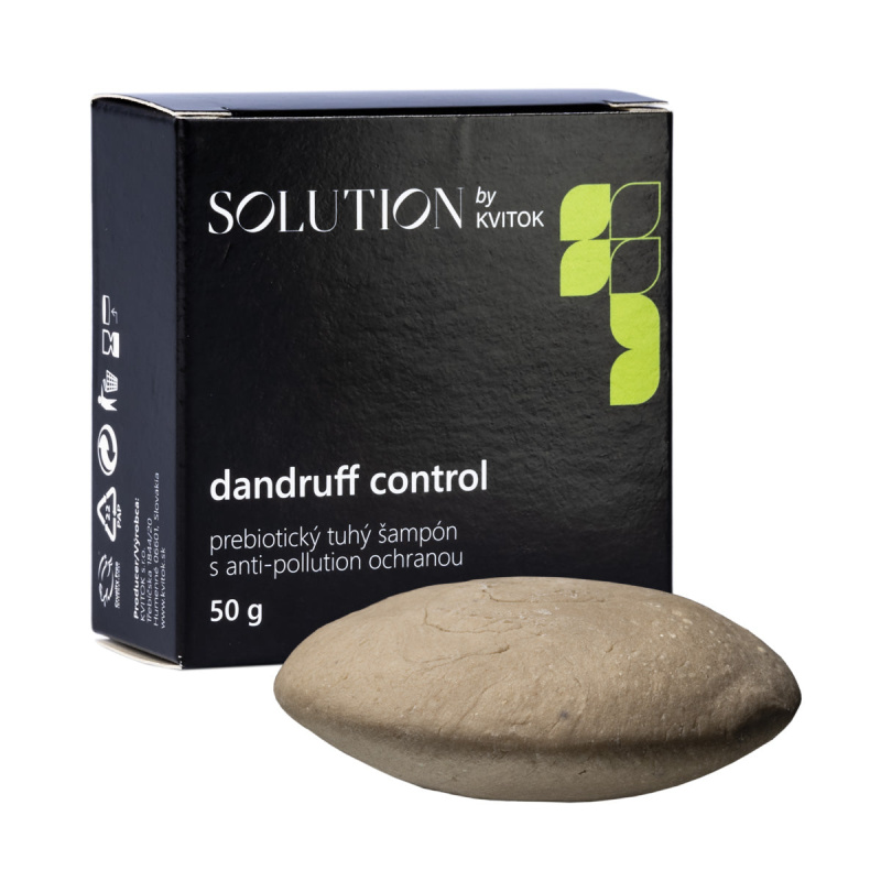 Kvitok Solution Prebiotický tuhý šampon s anti-pollution ochranou Dandruff Control, 50 g