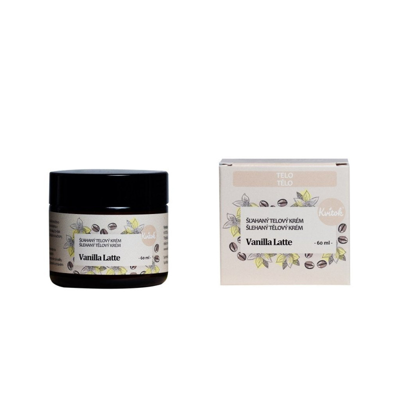 Kvitok Šlehaný tělový krém Vanilla Latté- neodolatelná vůně čerstvé kávy se špetkou vanilky, 60 ml