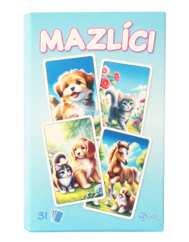 Černý Petr zvířecí mazlíci modrý