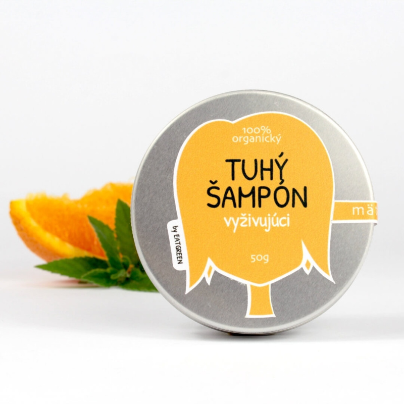 Eat Green EatGreen Tuhý šampon na vlasy - máta a pomeranč, 50 g