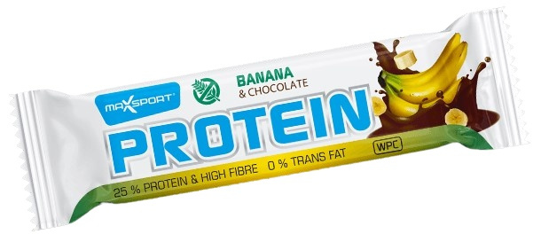 MaxSport Protein Bar 50 g - banán/čokoláda