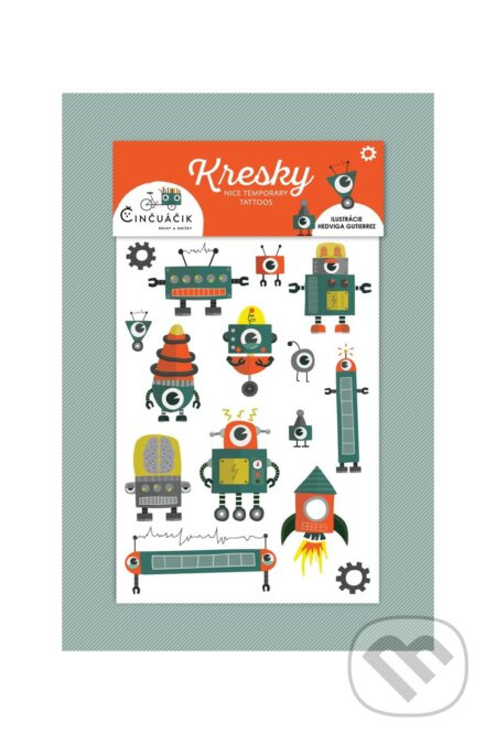 Kresky: Robotické (Dočasné tetovačky) - Hedviga Gutierrez (ilustrátor)
