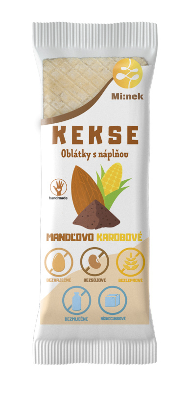 KEKSE Oplatky s  mandlovo karobovou náplní, 1ks